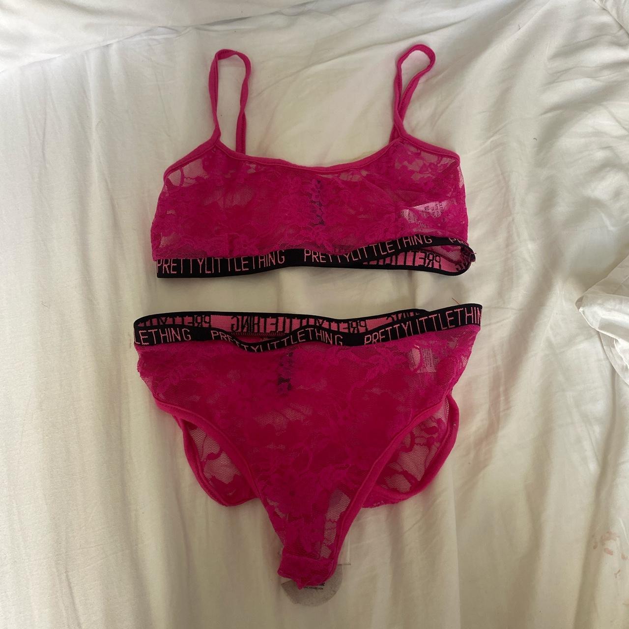 Plt Lace Mesh Bra And Thong Set Brand New Without Depop 8752