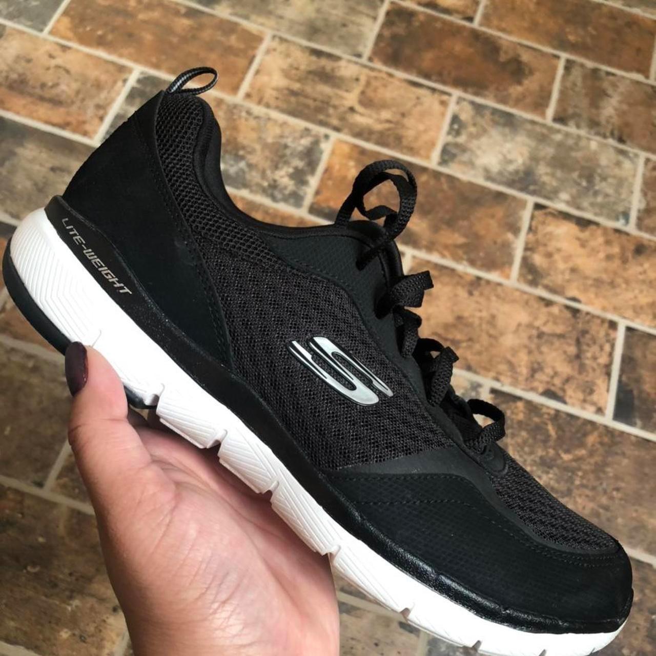 Black lite weight Skechers sneakers Perfect Depop