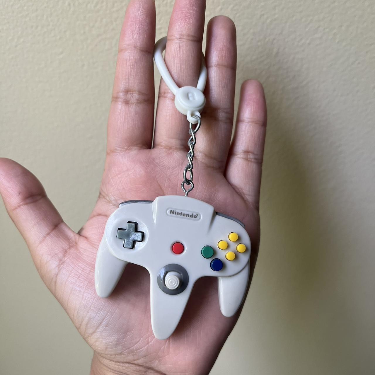 Retro Nintendo 64 console controller keychain
