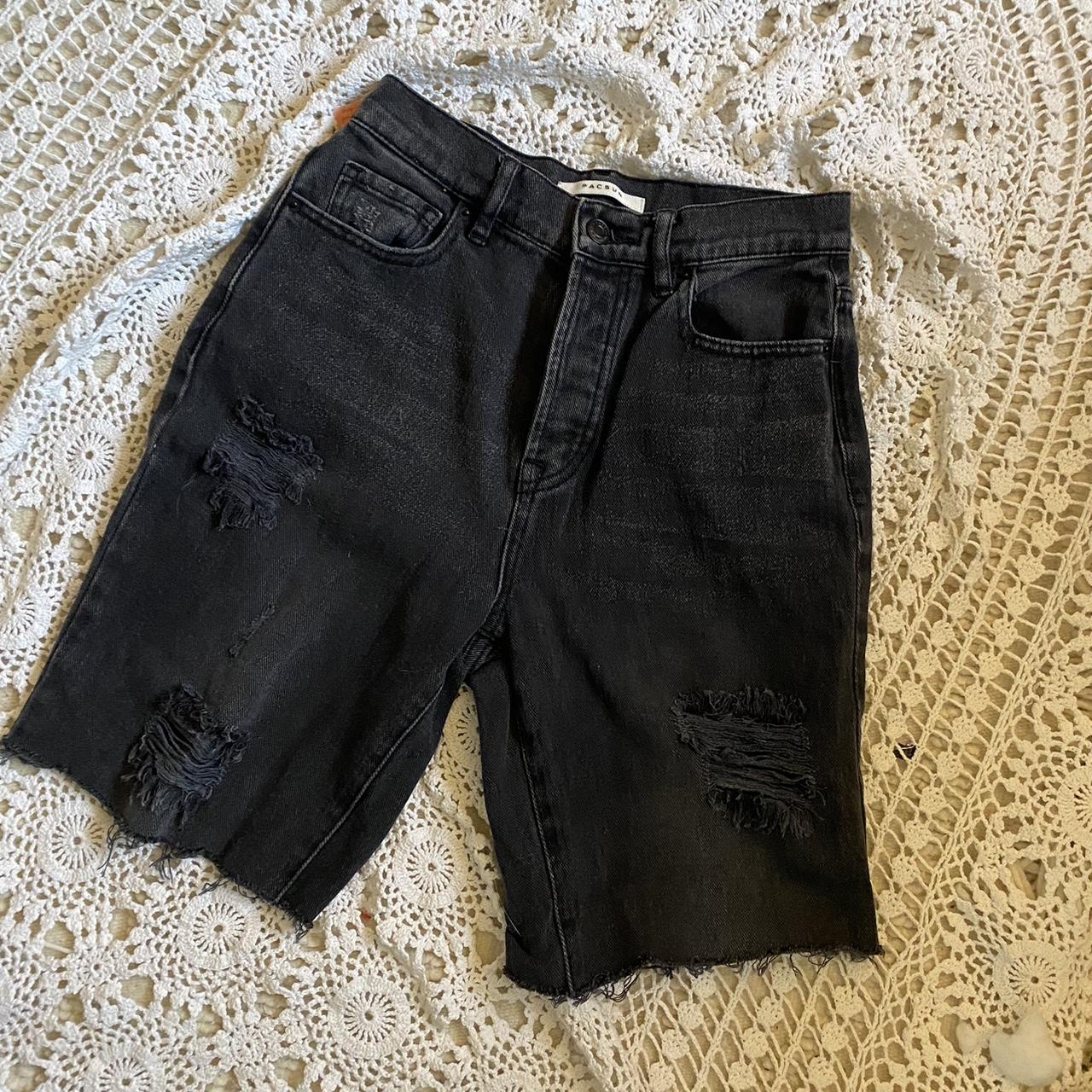 Pacsun Black Denim Shorts Pacsun Pacsun Faded Black Ripped High