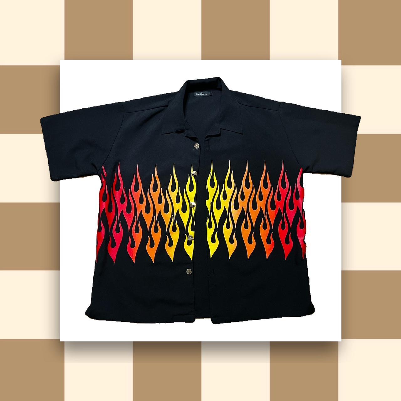 GUY FIERI - ESQUE FLAME SHIRT Message me with any - Depop