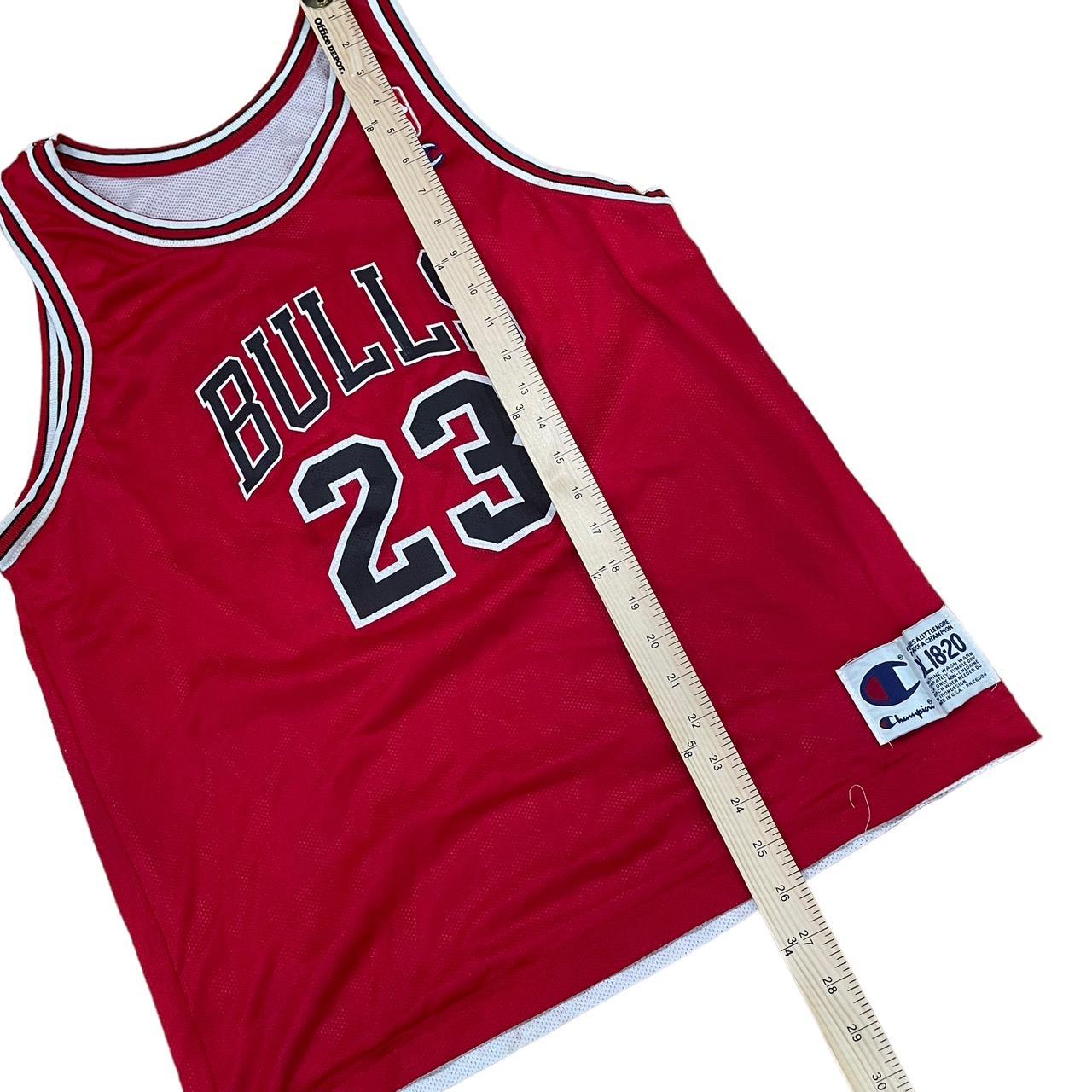 NBA Jordan 23 Chicago Bulls Champion red 90s Jersey, - Depop
