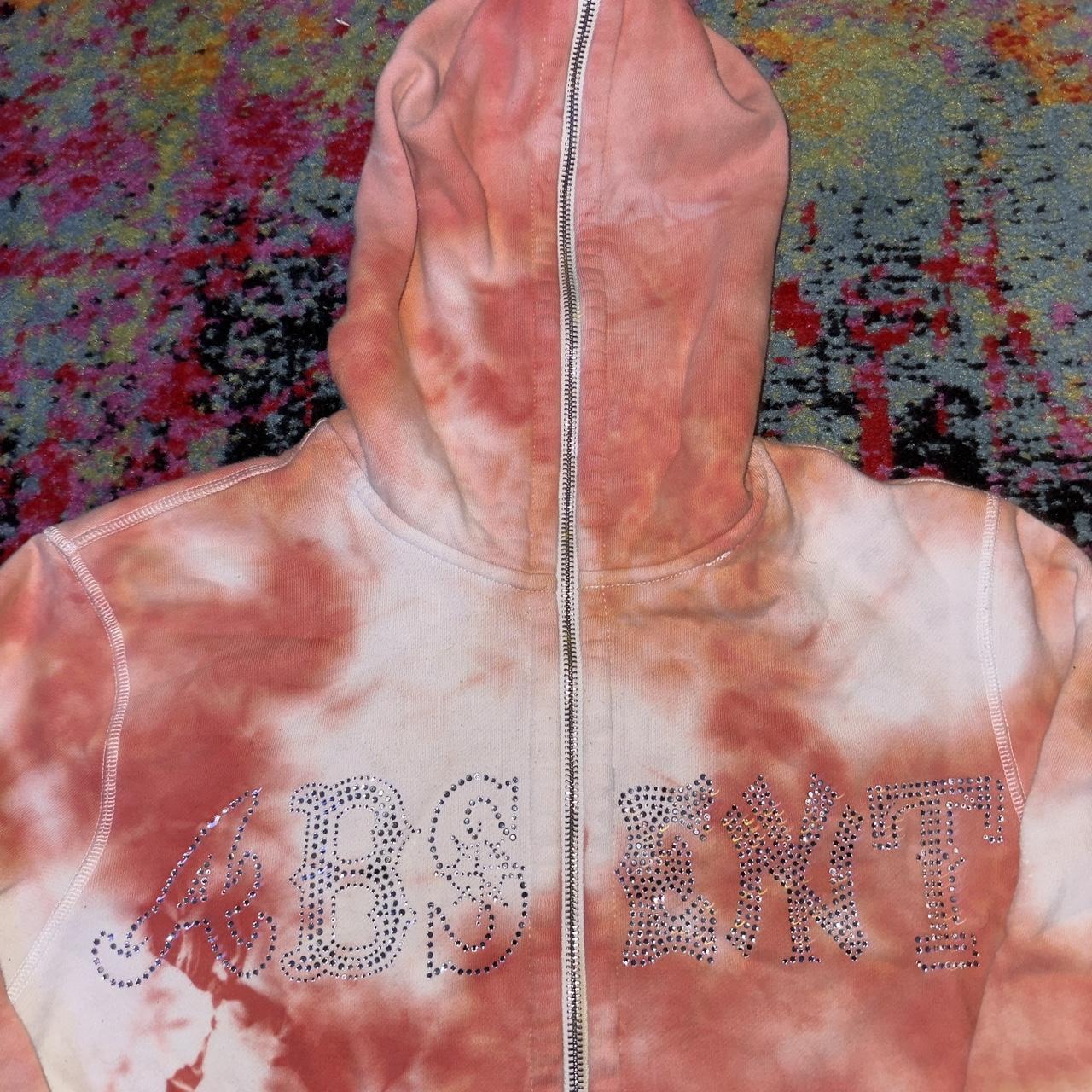 ABSENT RHINESTONE ZIP UP HOODIE RARE -dual zipper... - Depop