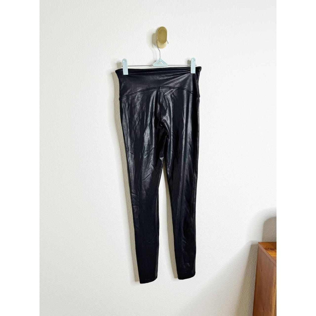 Spanx Faux Leather Black Stretchy Skinny Ankle - Depop