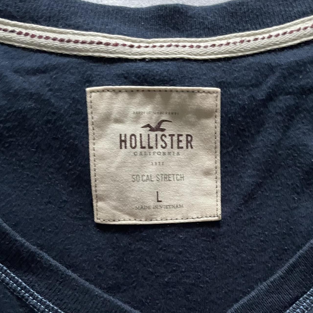 NAVY HOLLISTER DEADSTOCK HENLEY TOP perfect... - Depop