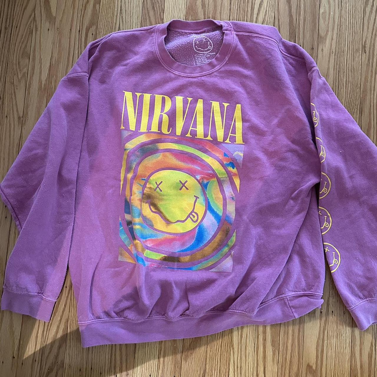 Urban Outfitters Women's Yellow and Pink Sweatshirt Depop