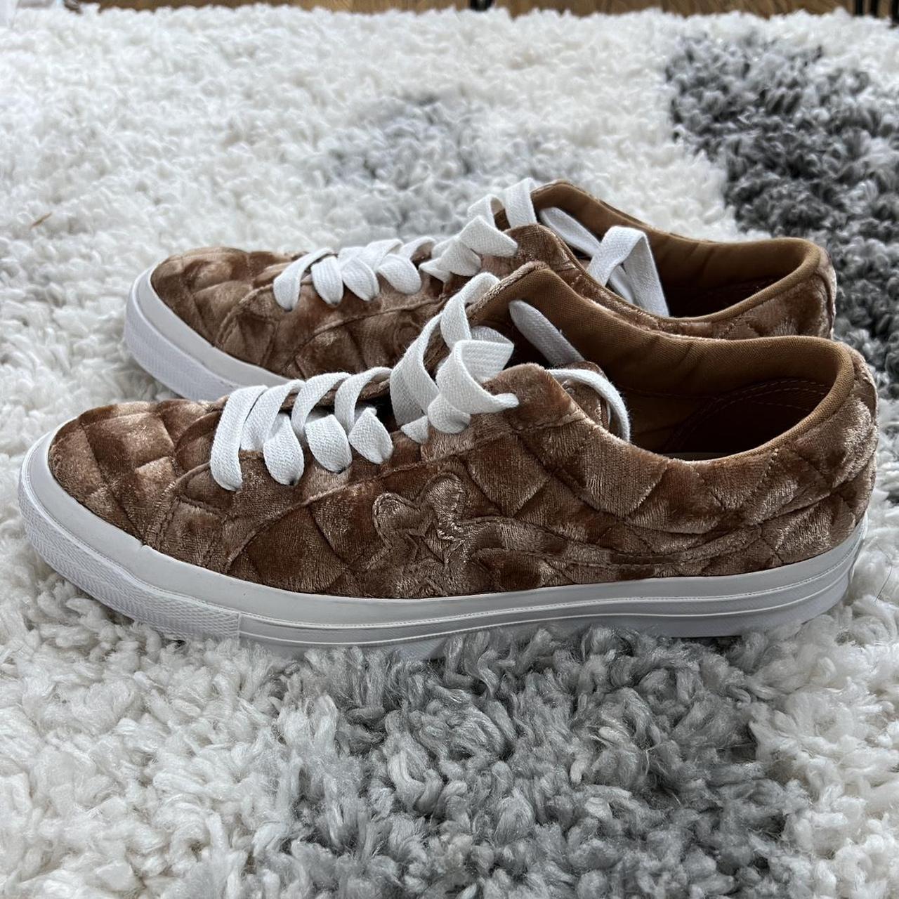 Size 9.5 Converse x Golf Le Fleur brown sugar low