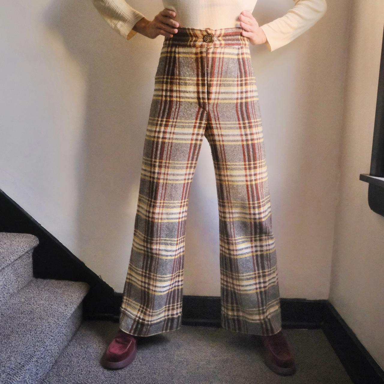 70s plaid 2024 bell bottoms