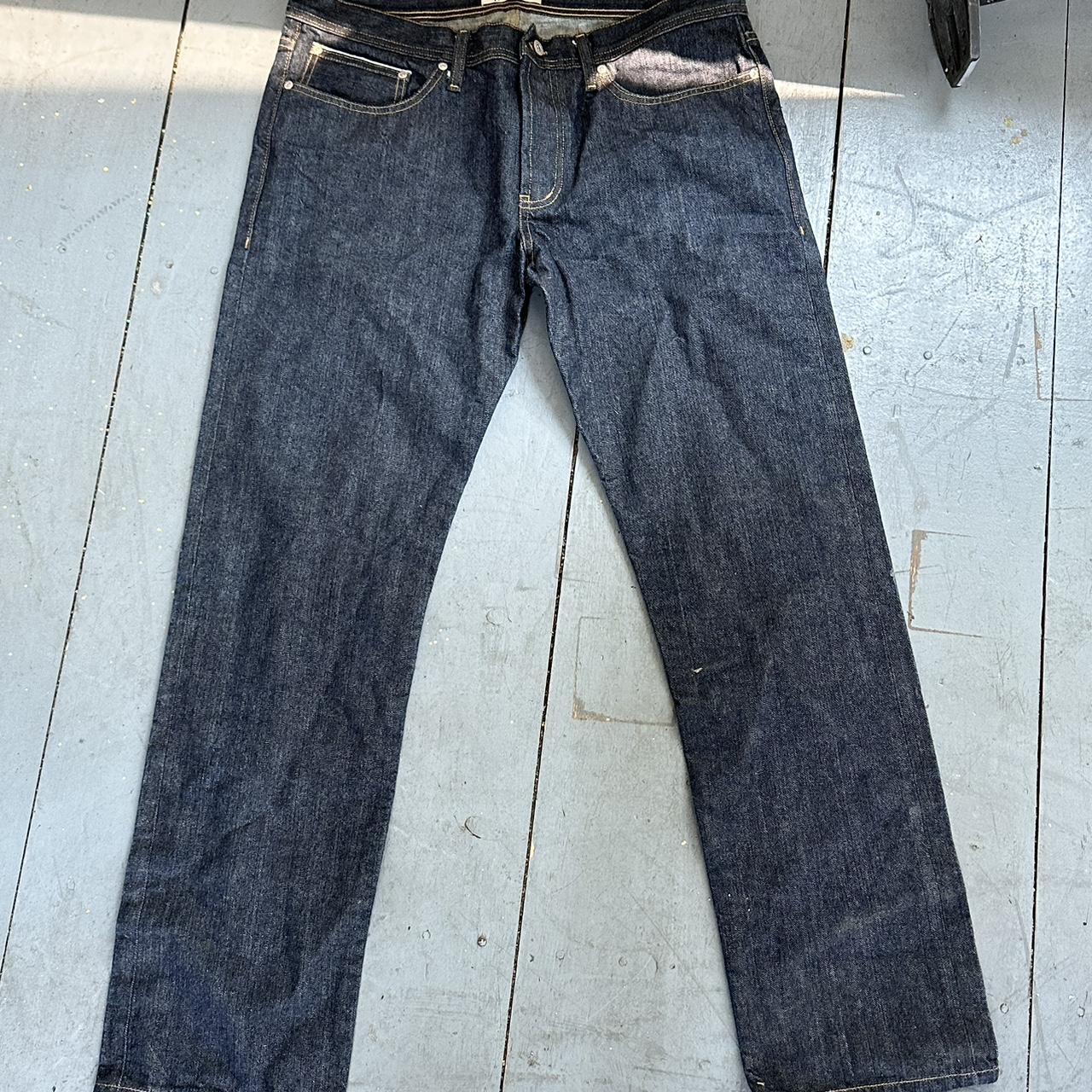 Naked Famous Denim Men S Navy Jeans Depop