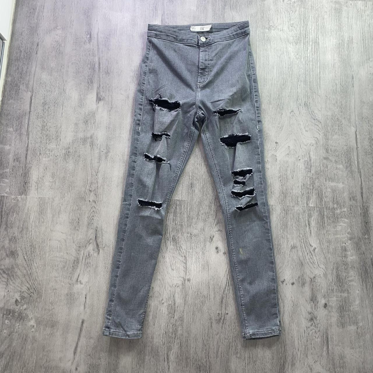 Grey ripped jeans topshop hotsell