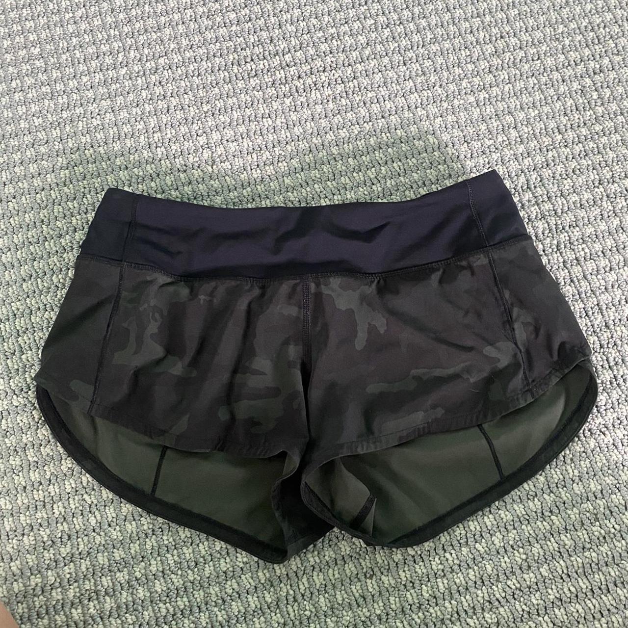 Lululemon black camo shorts. Size 4 regular in... - Depop