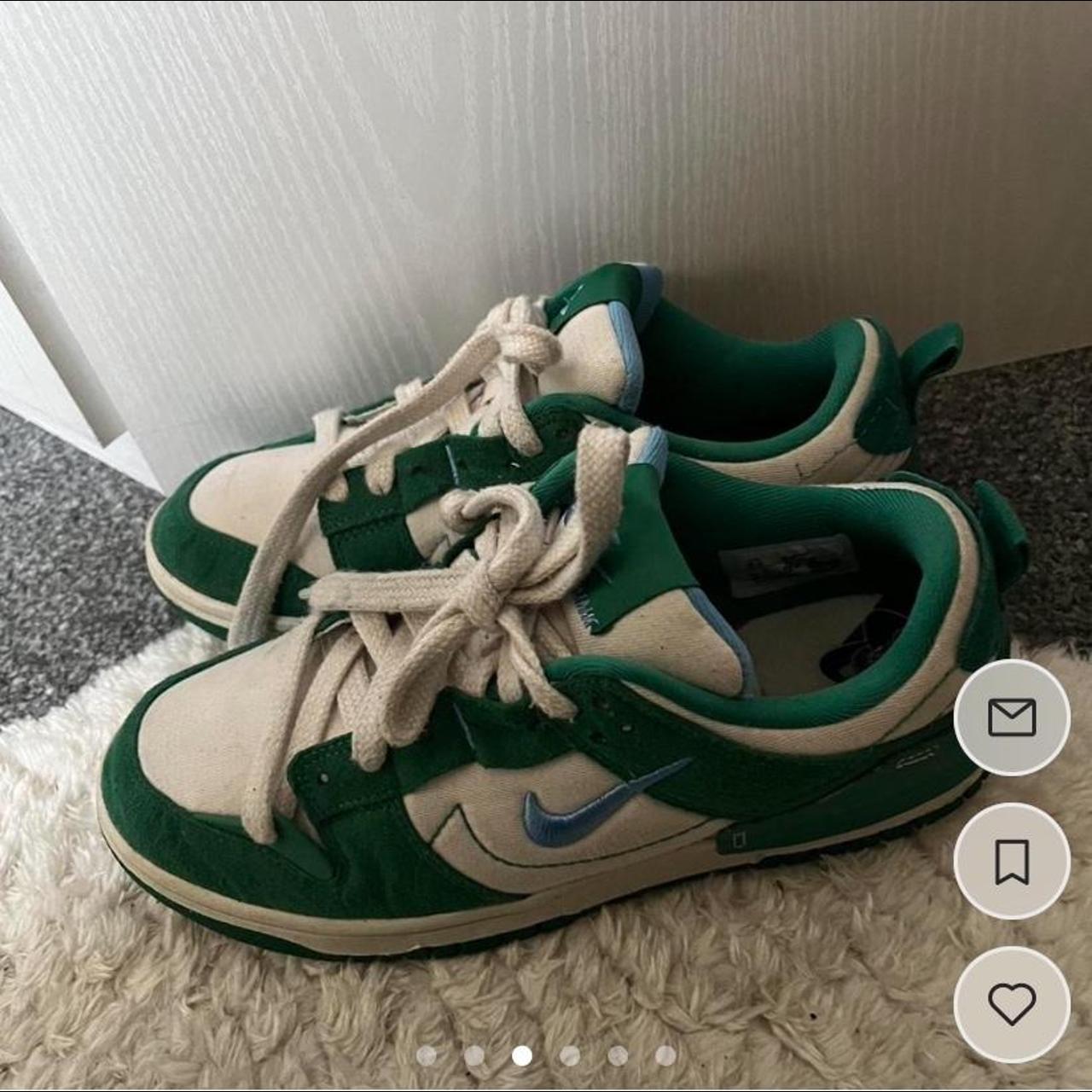 nike green dunk disrupts size 6 hardly worn SEND... Depop