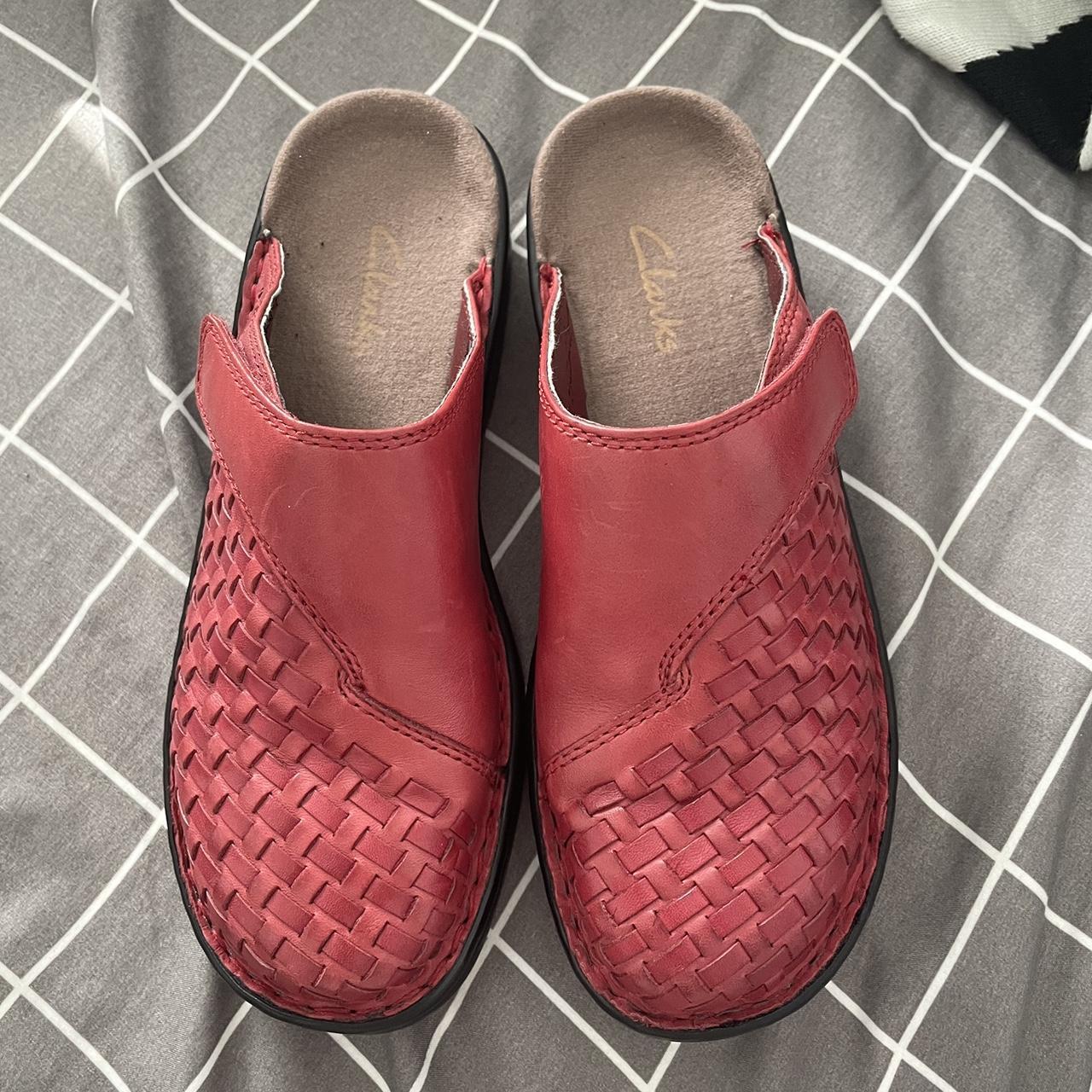 Clarks Women's Red Clogs (2)