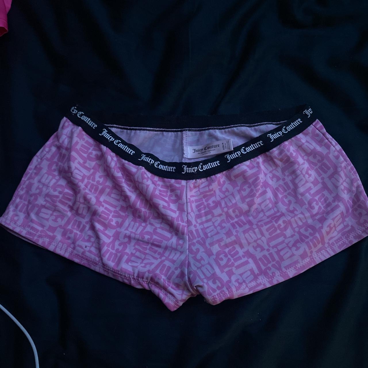 pink juicy couture shorts size medium but fits like... - Depop