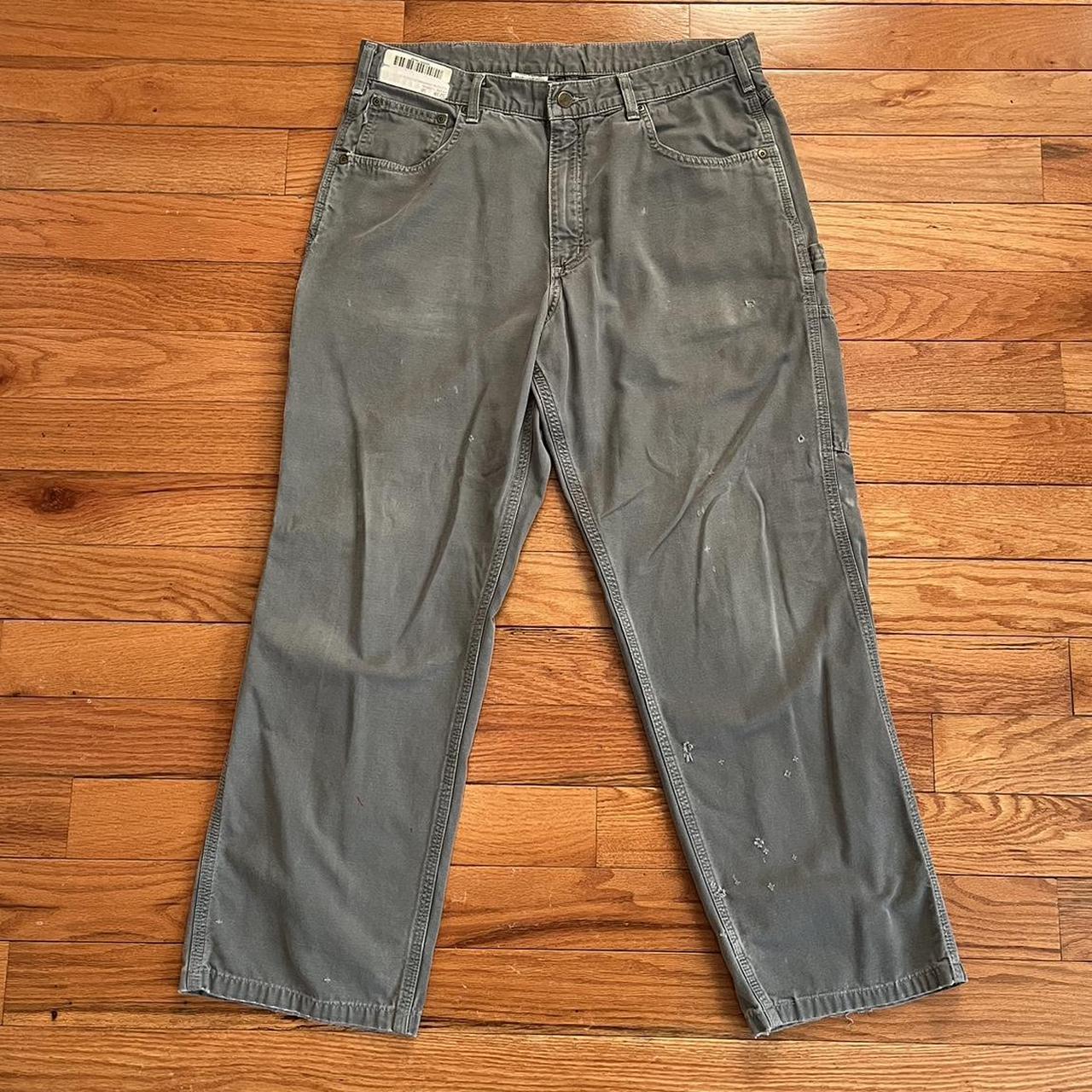 modern carhartt grey work pants tagged 36x32 but... Depop