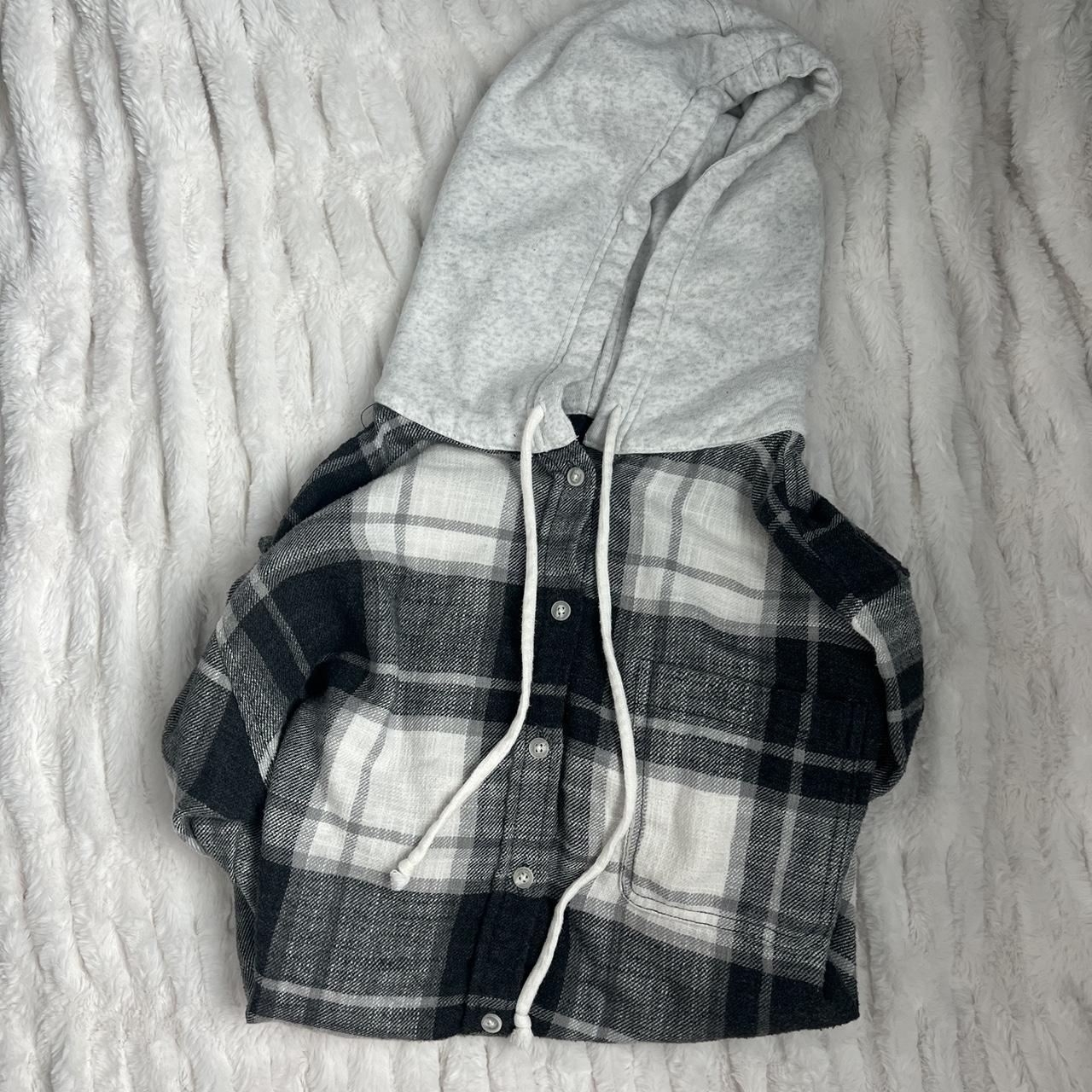 American eagle flannel hoodie Depop