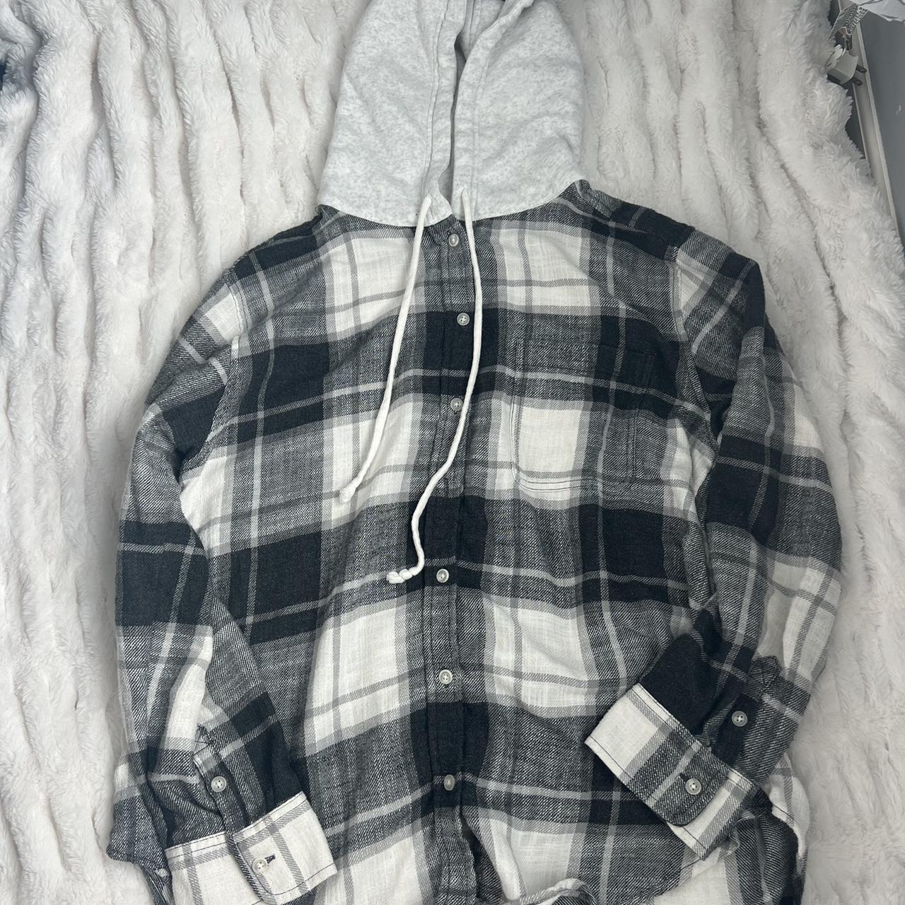 American eagle flannel hoodie Depop