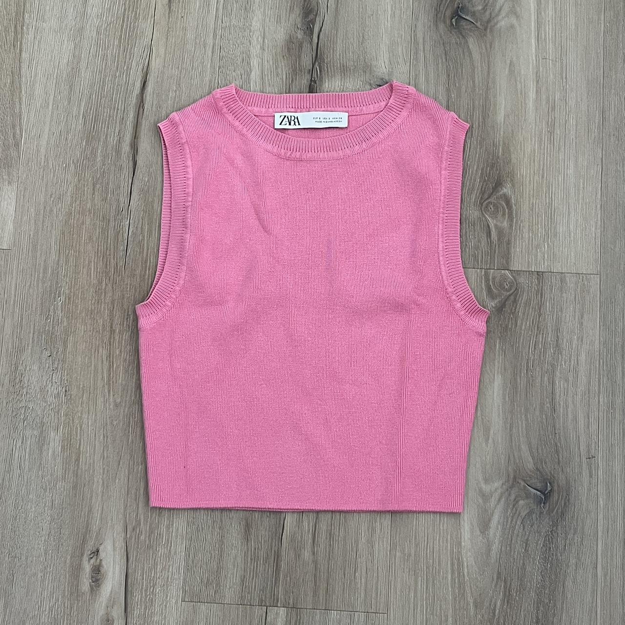 Zara pink tank top Barbie asf - Depop
