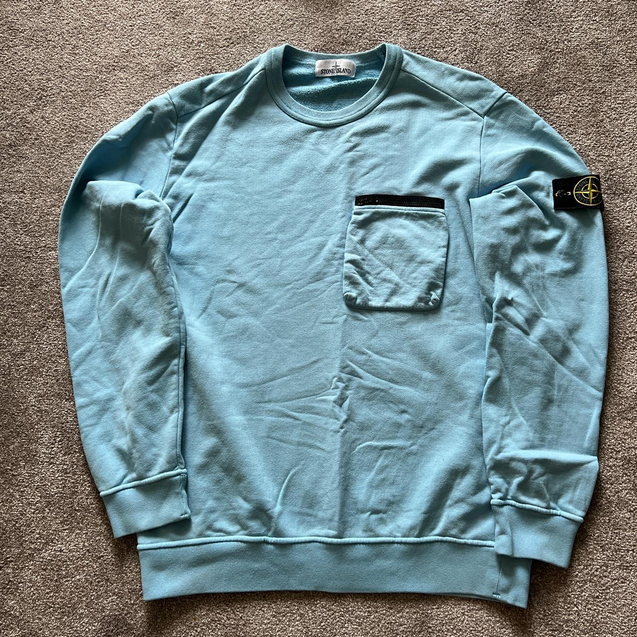 Baby blue stone island on sale jumper