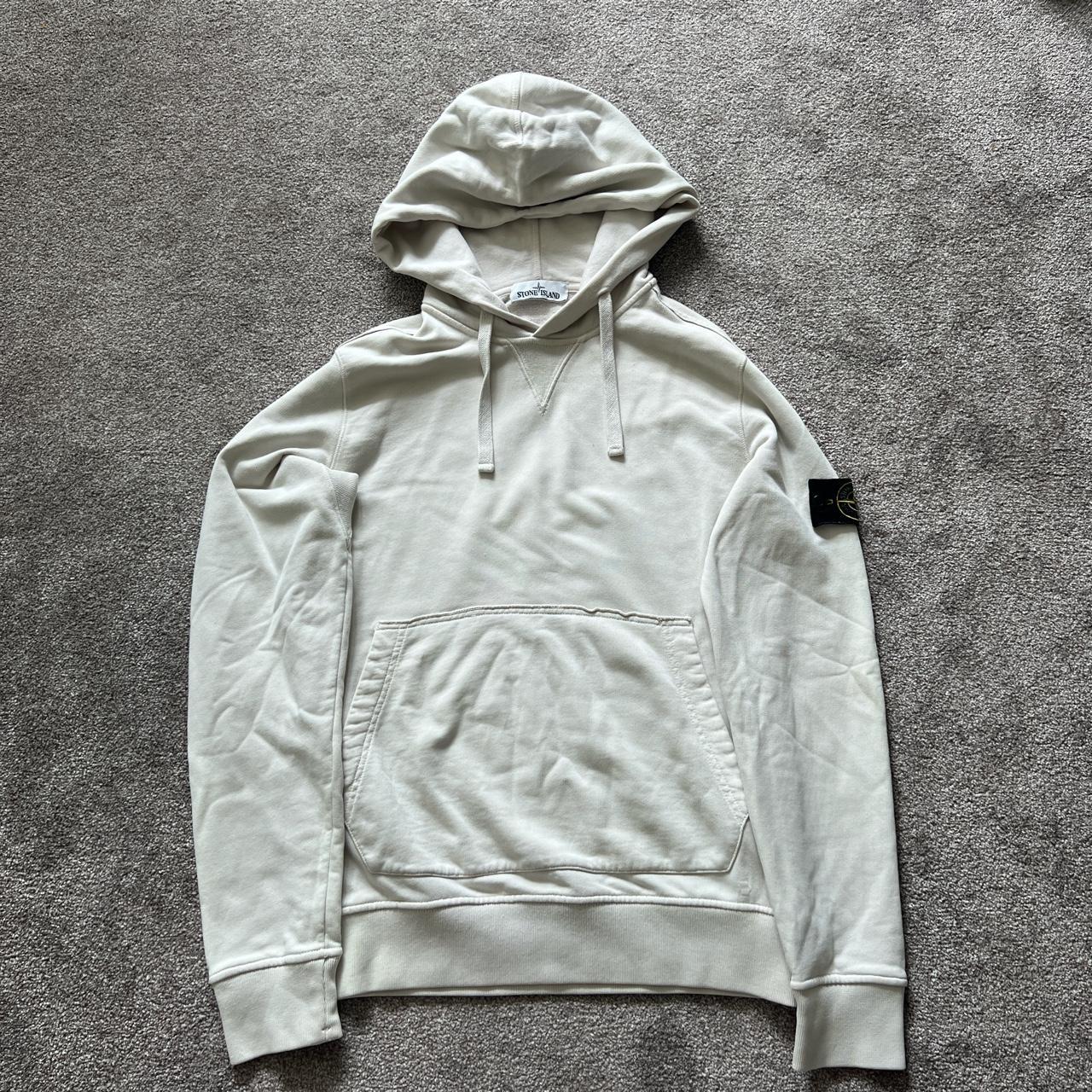 Stone island hot sale cream hoodie