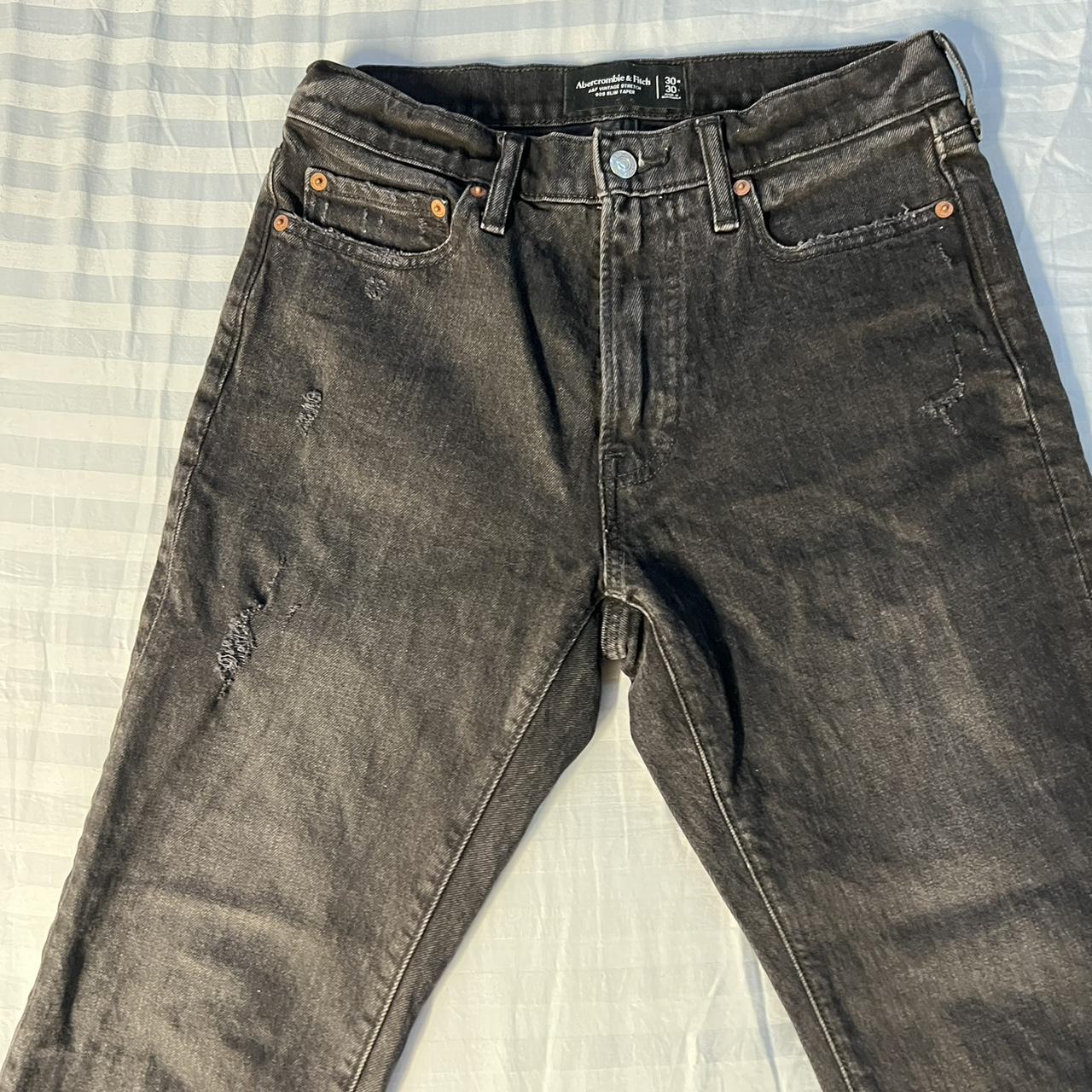 black abercrombie 90s slim taper jeans 30 x... - Depop