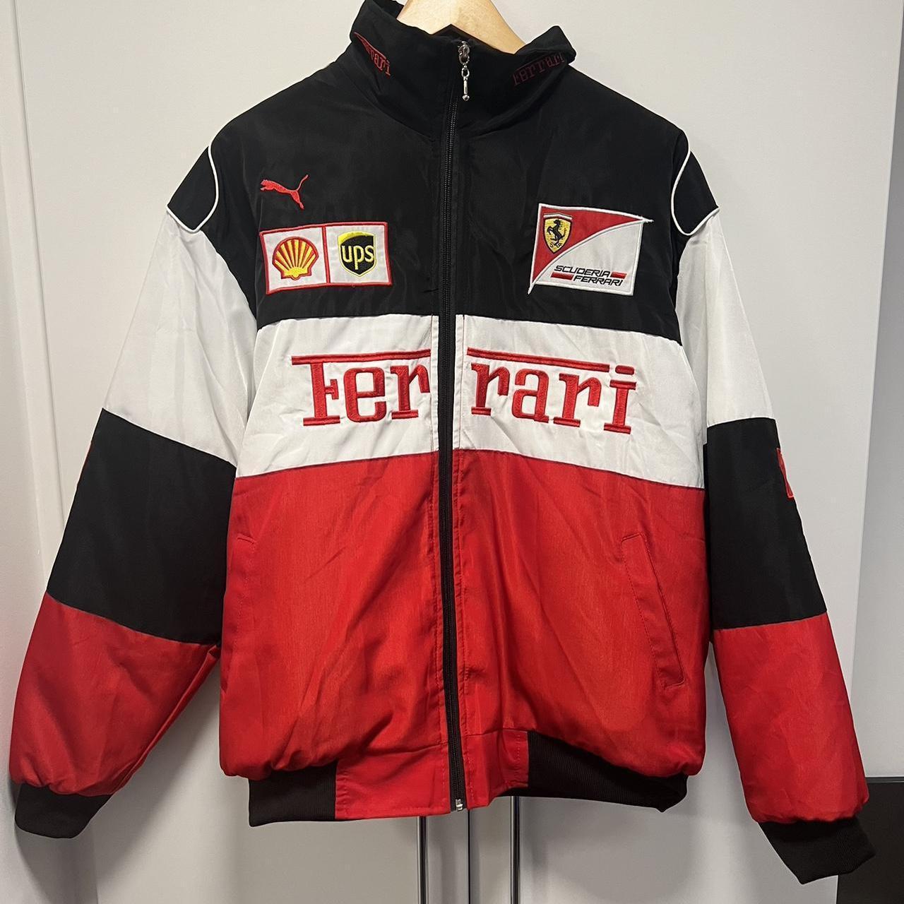 Ferrari Women's Red and Black Jacket | Depop