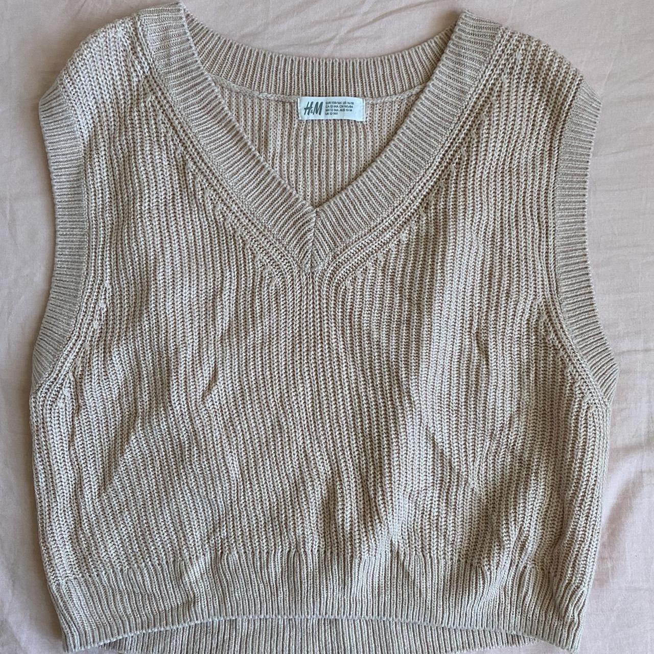 H&M baby pink knitted sweater vest Kids size- but... - Depop