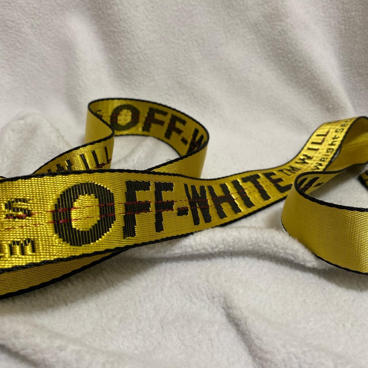 Off-White Men's Yellow and Black Belt | Depop