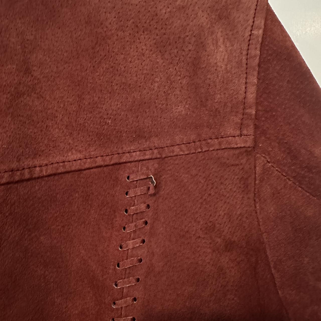 Gorgeous Red Suede Leather Jacket by Depop