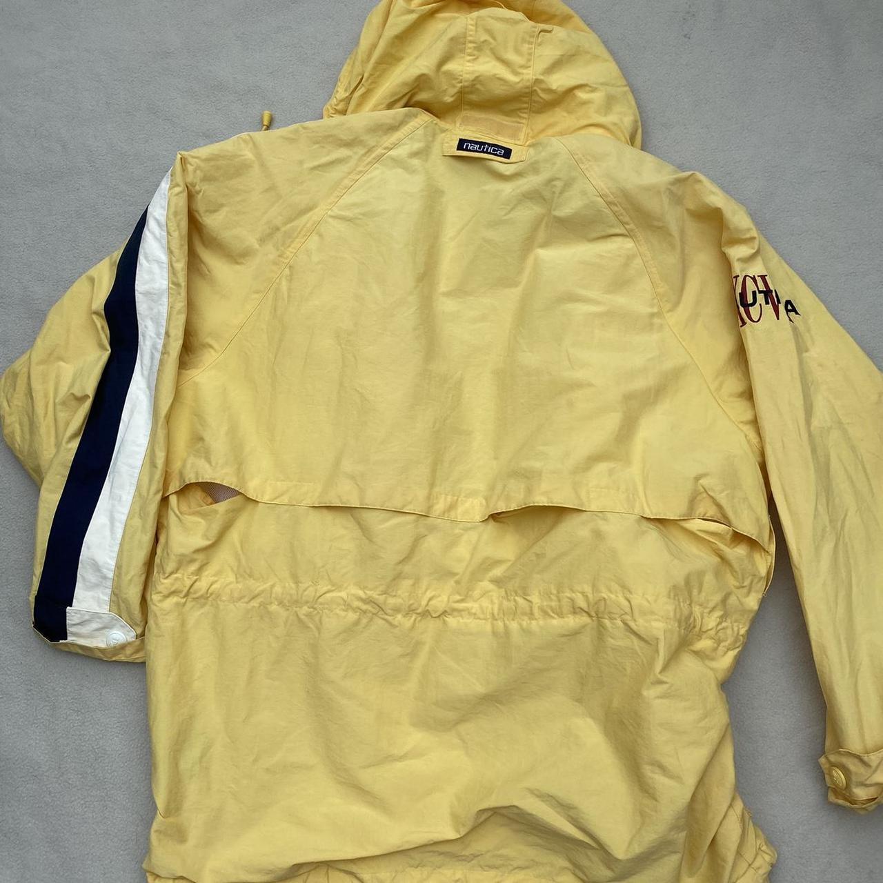 vintage yellow nautica jacket / coat retractable... - Depop