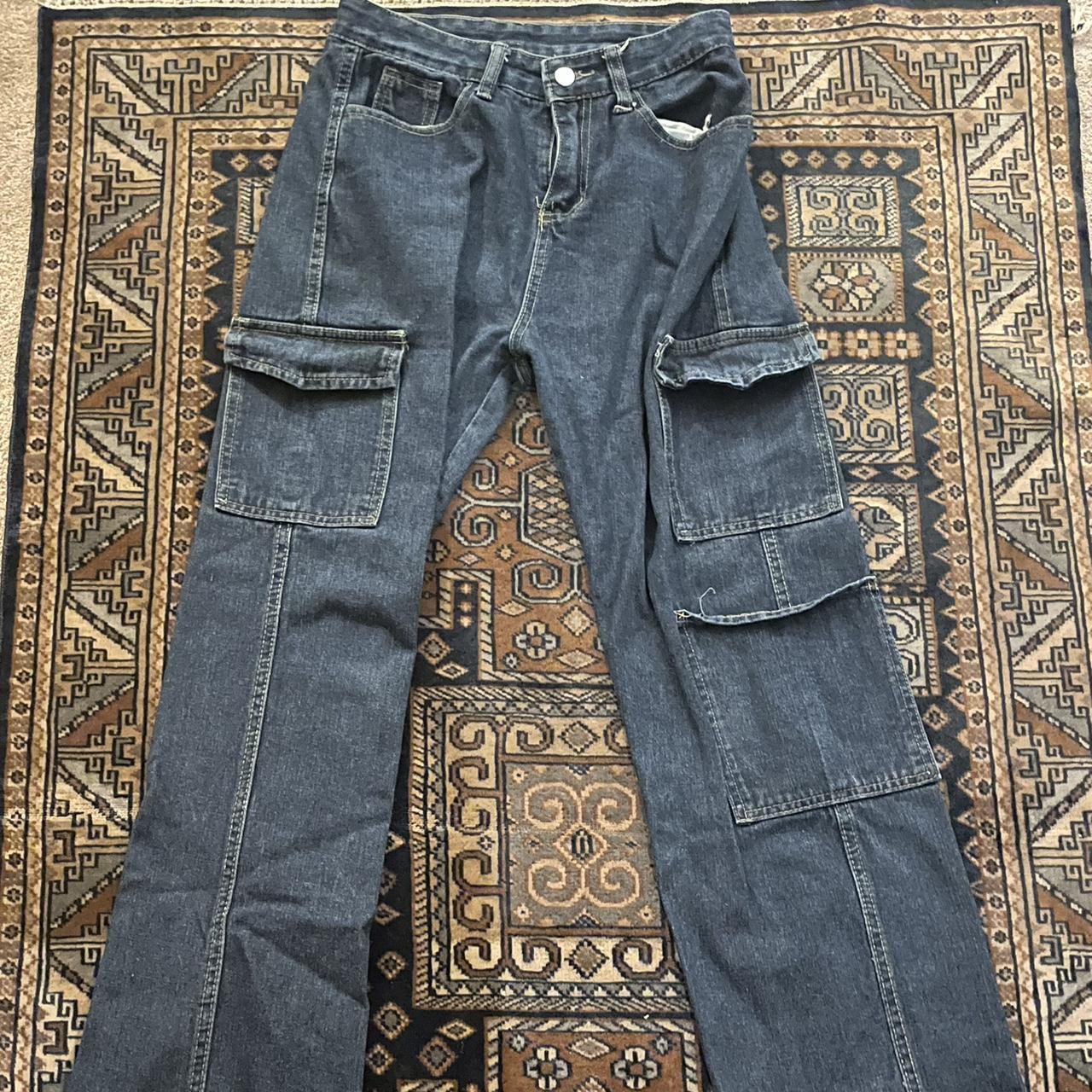 YesStyle Honet Harem Cargo Jeans — Size M 💙... - Depop