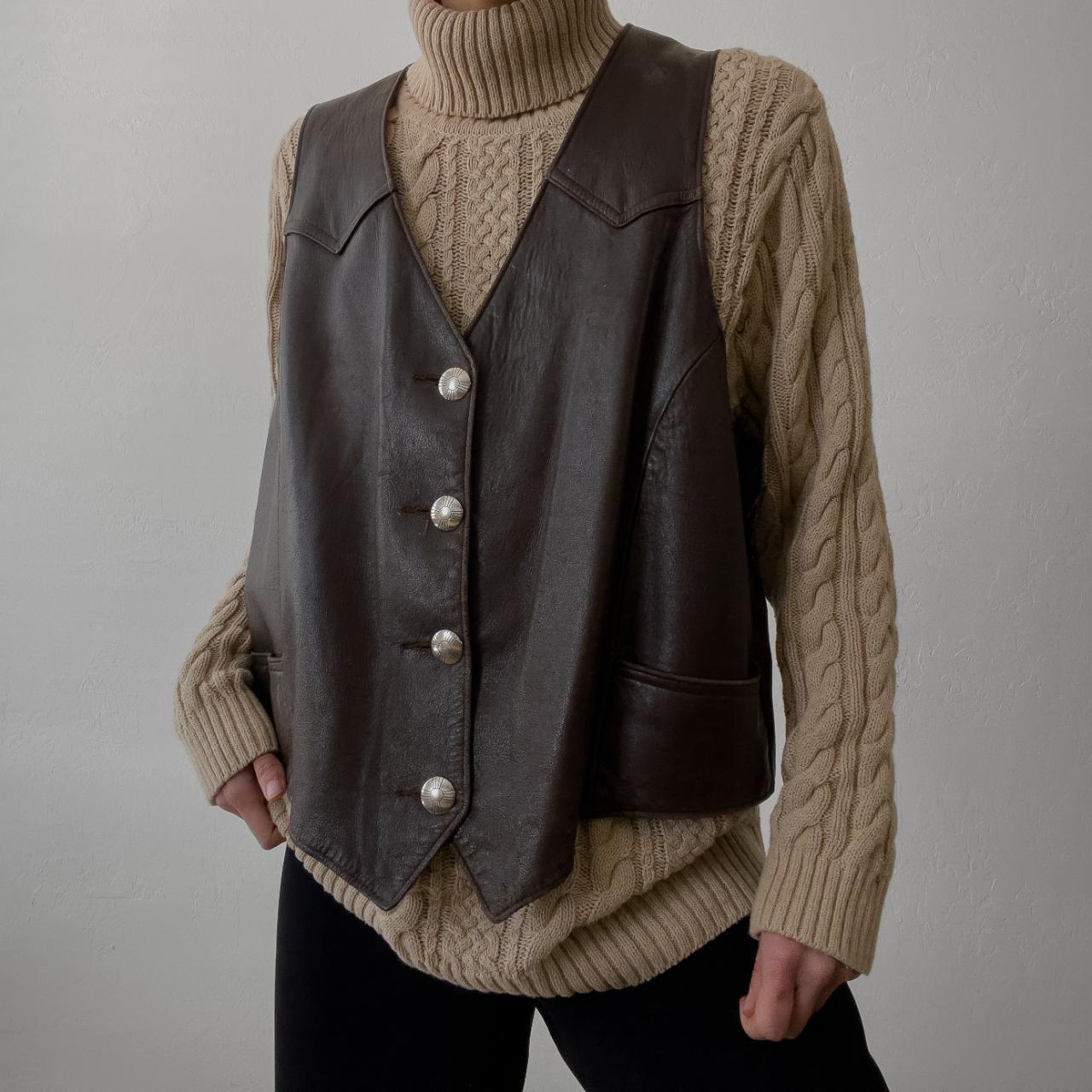 beige cable knit cotton turtleneck staple layering... Depop