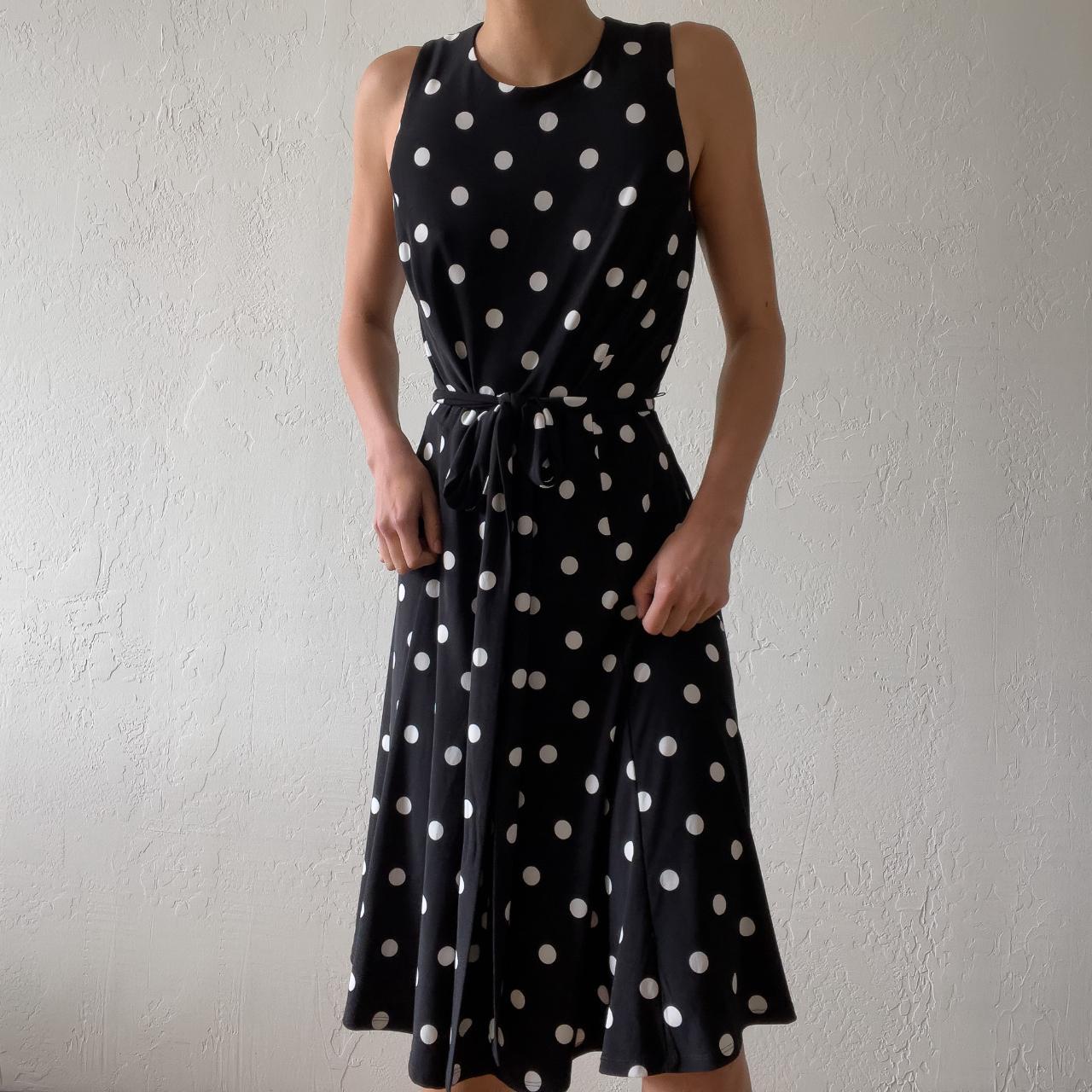 ralph lauren black and white polka dot dress pair... - Depop