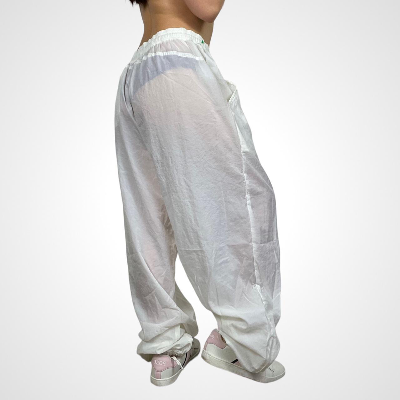 Vintage 90s Nike track pants in white See through... Depop