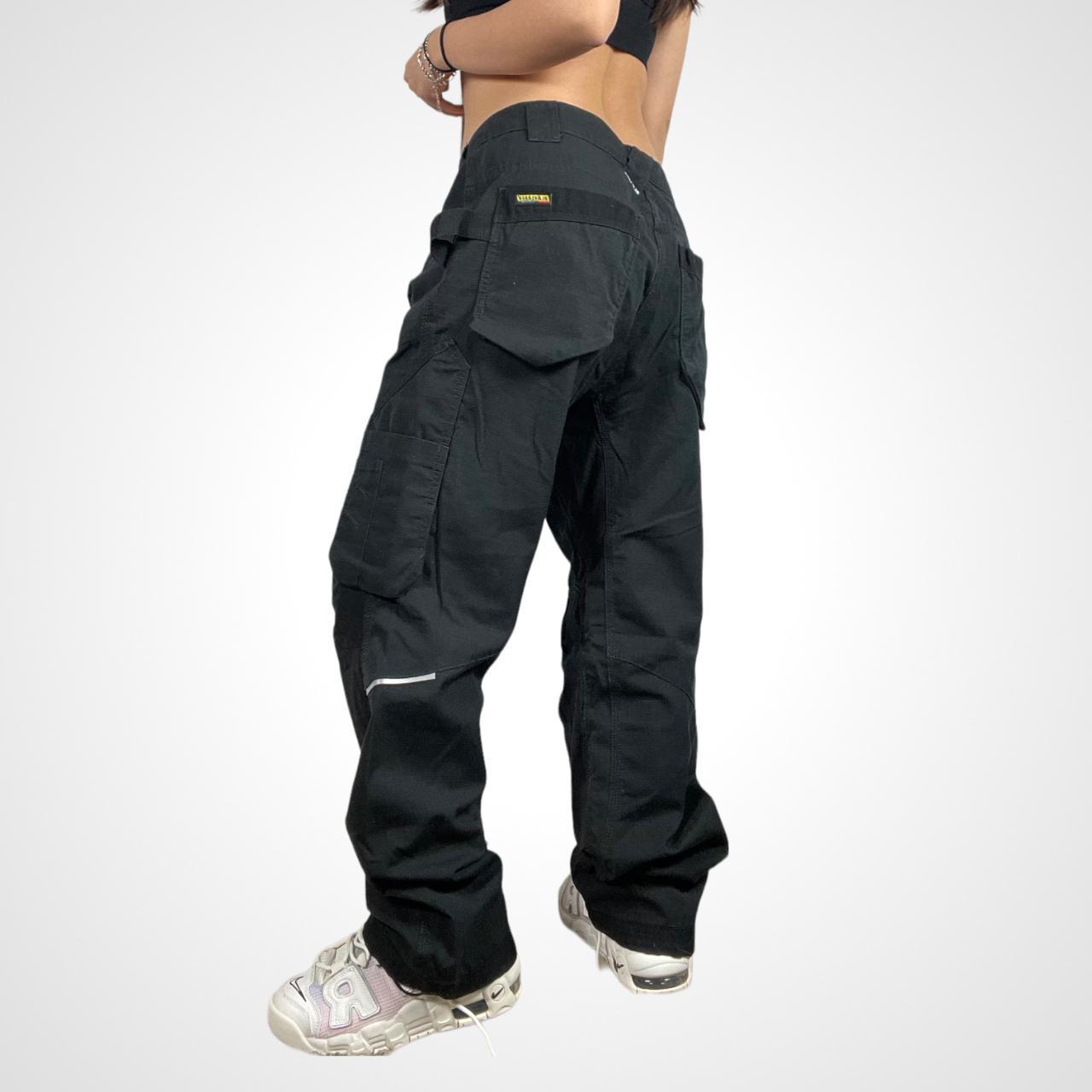 y2k grunge baggy cargo pants in black high rise,... Depop