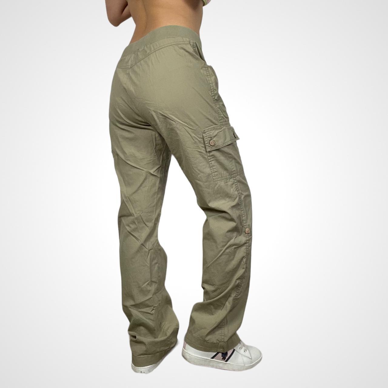 y2k low rise cargo pants in brown tan fits low to... - Depop