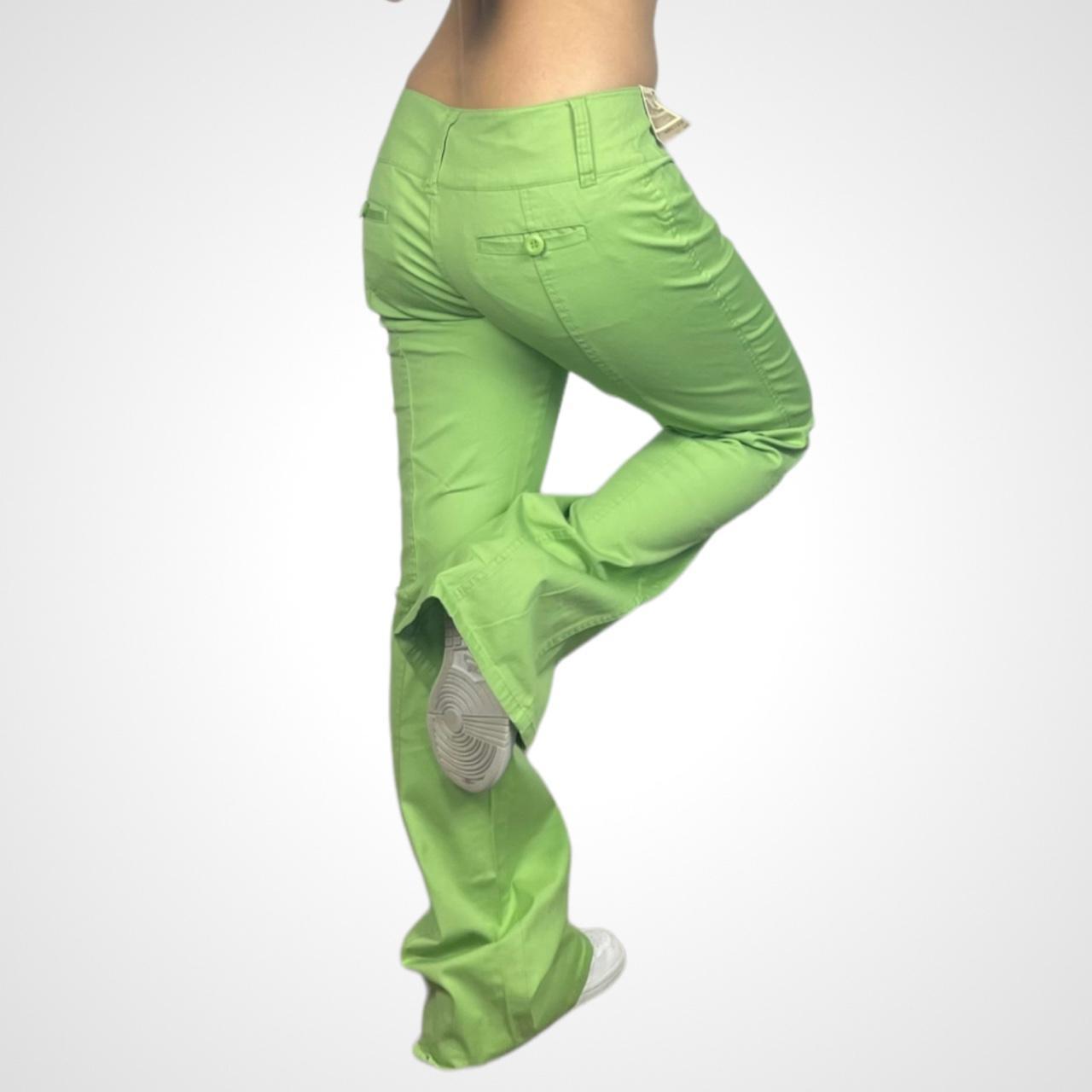 Lime Green Stitch Detail Trousers - Saman Butik | Shop Online