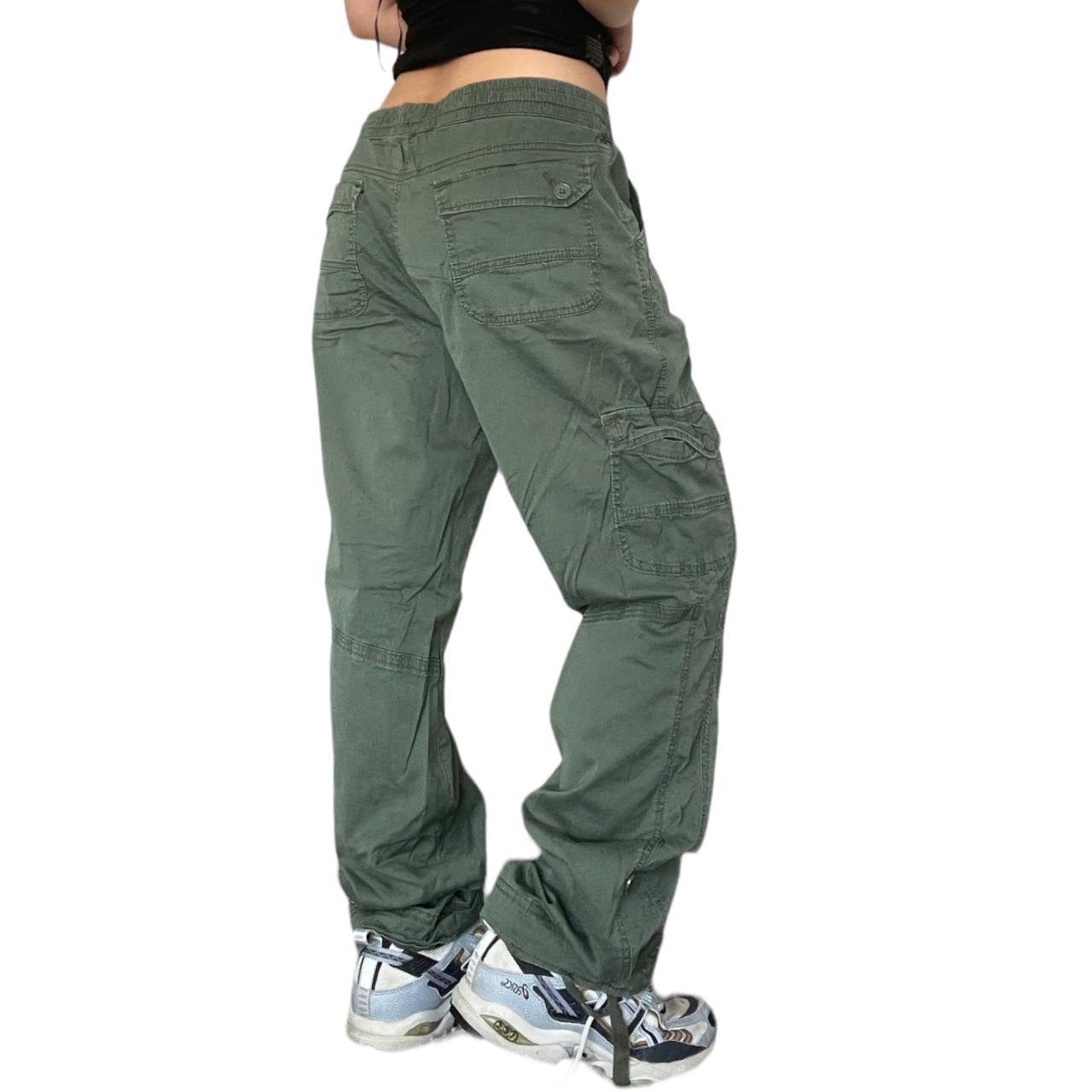 Y2k utility cargo pants in dark green Brand:... - Depop