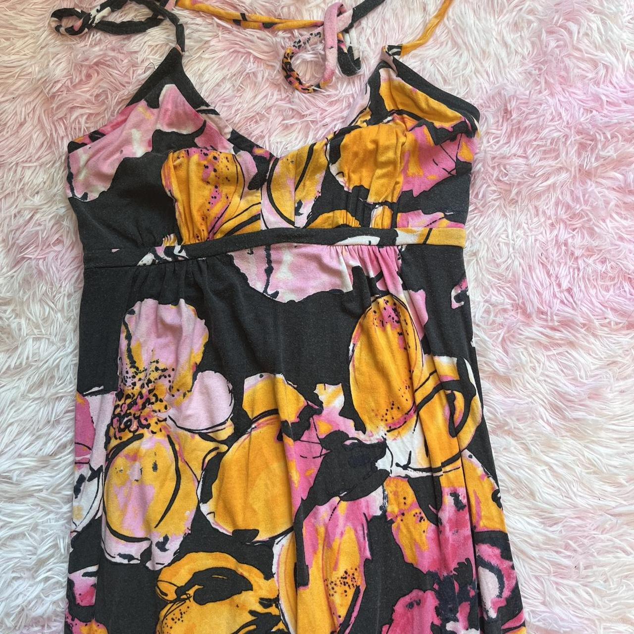 Express Women's Pink and Orange Dress Depop