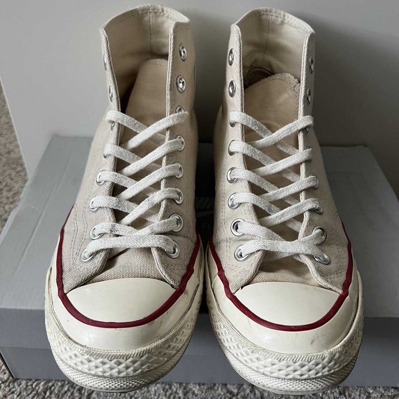 Converse Men's Cream Trainers | Depop