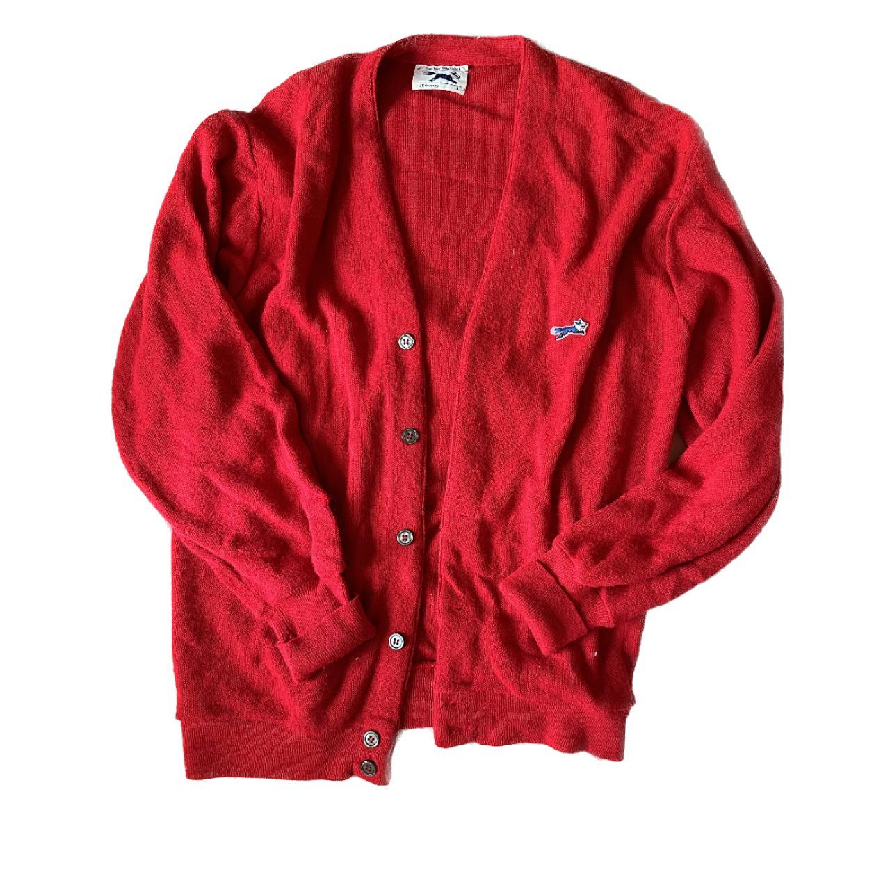 JCPenney Men's Red Cardigan Depop