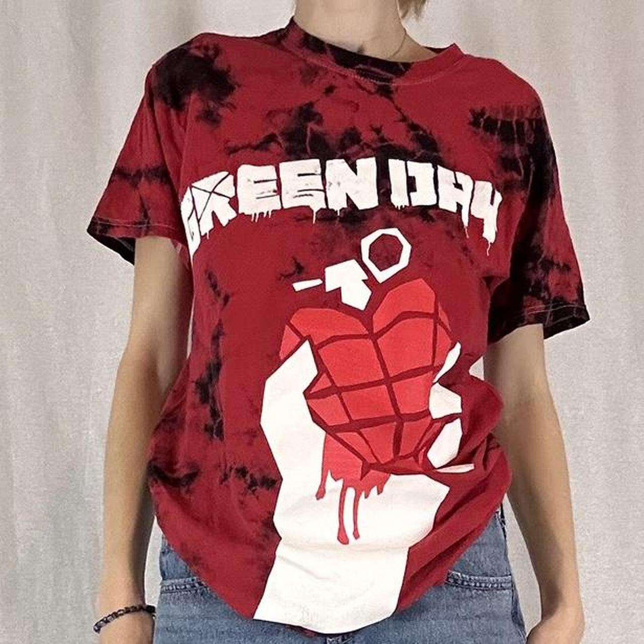 Green Day tie dye red and black t-shirt Depop - Main Image