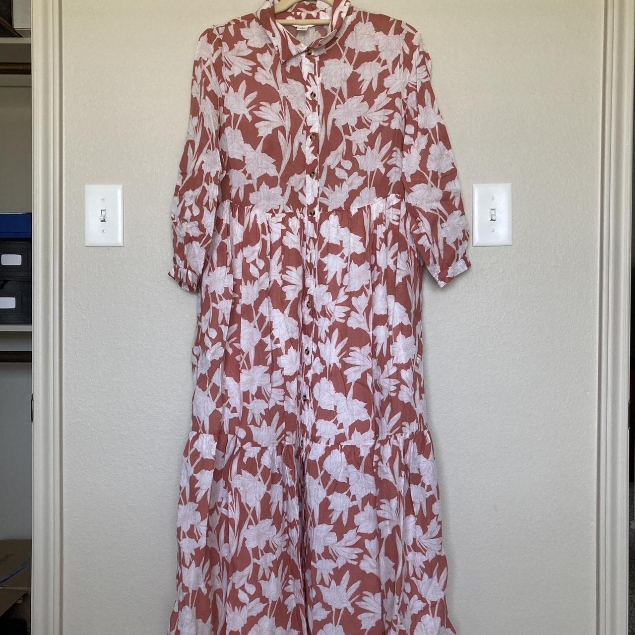 Nordstrom Women's Dress Pink/White S – Caslon midi floral