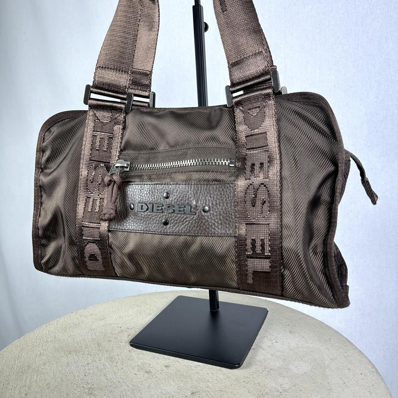 バッグ 00s DIESEL coating handbag llogo y2k DIESEL Vintage Clutch Bag With Leather Logo, 2000's Y2k
