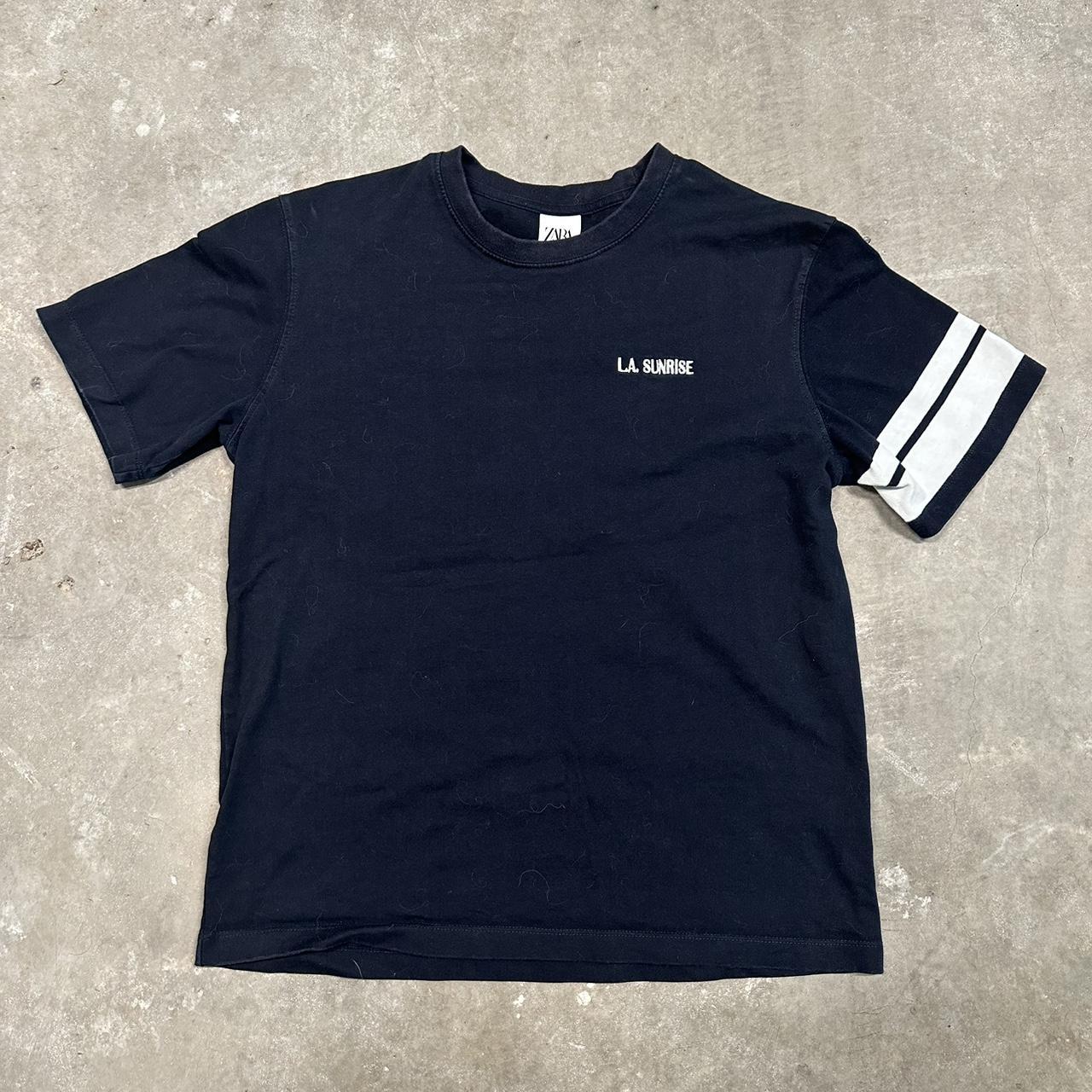 Zara SUNRISE navy blue t shirt,