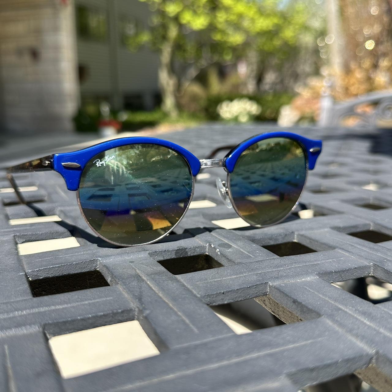 eigendom activering draadloze Ray-Ban Women's Blue and Brown Sunglasses | Depop