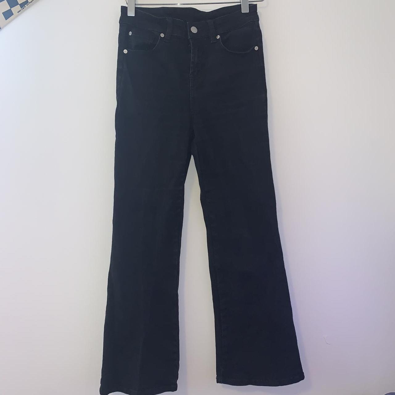 UNIF black high waisted boot cut jeans Size:... - Depop
