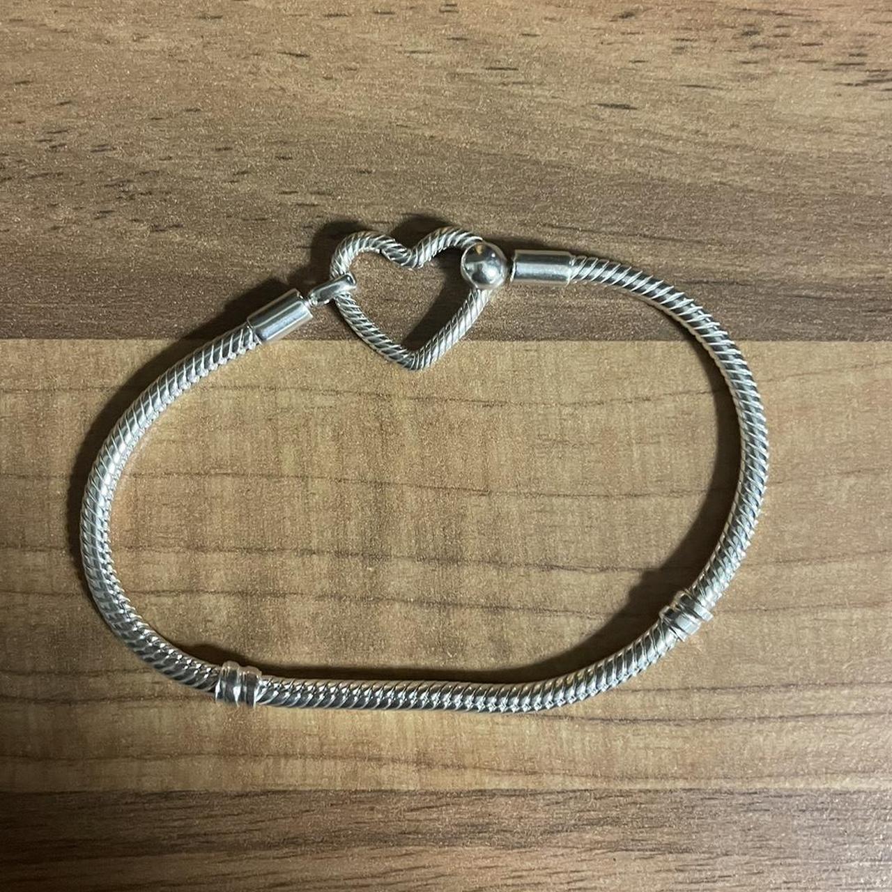 Pandora moments heart closure snake chain bracelet... Depop
