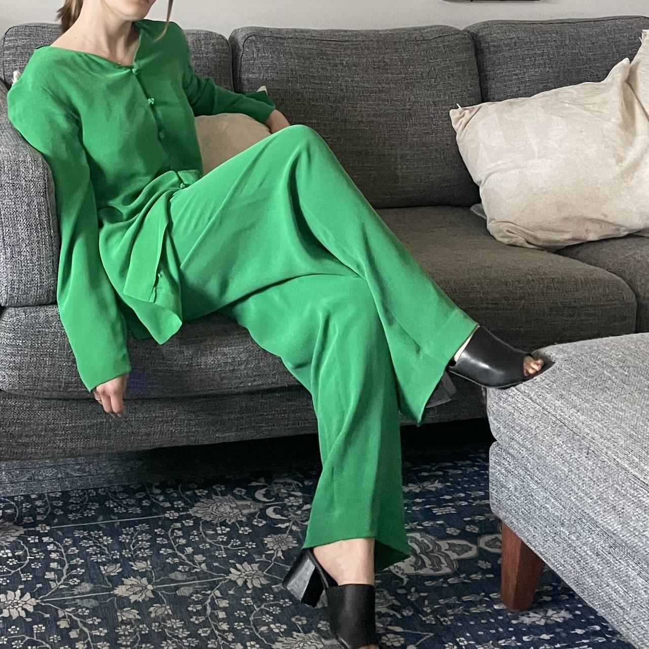 Saks Fifth Avenue Women's Green Dress | Depop