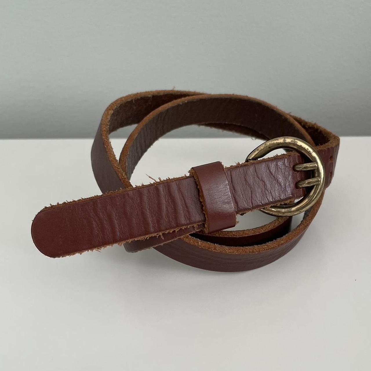 Vintage brown leather waist belt ABOUT This vintage... - Depop